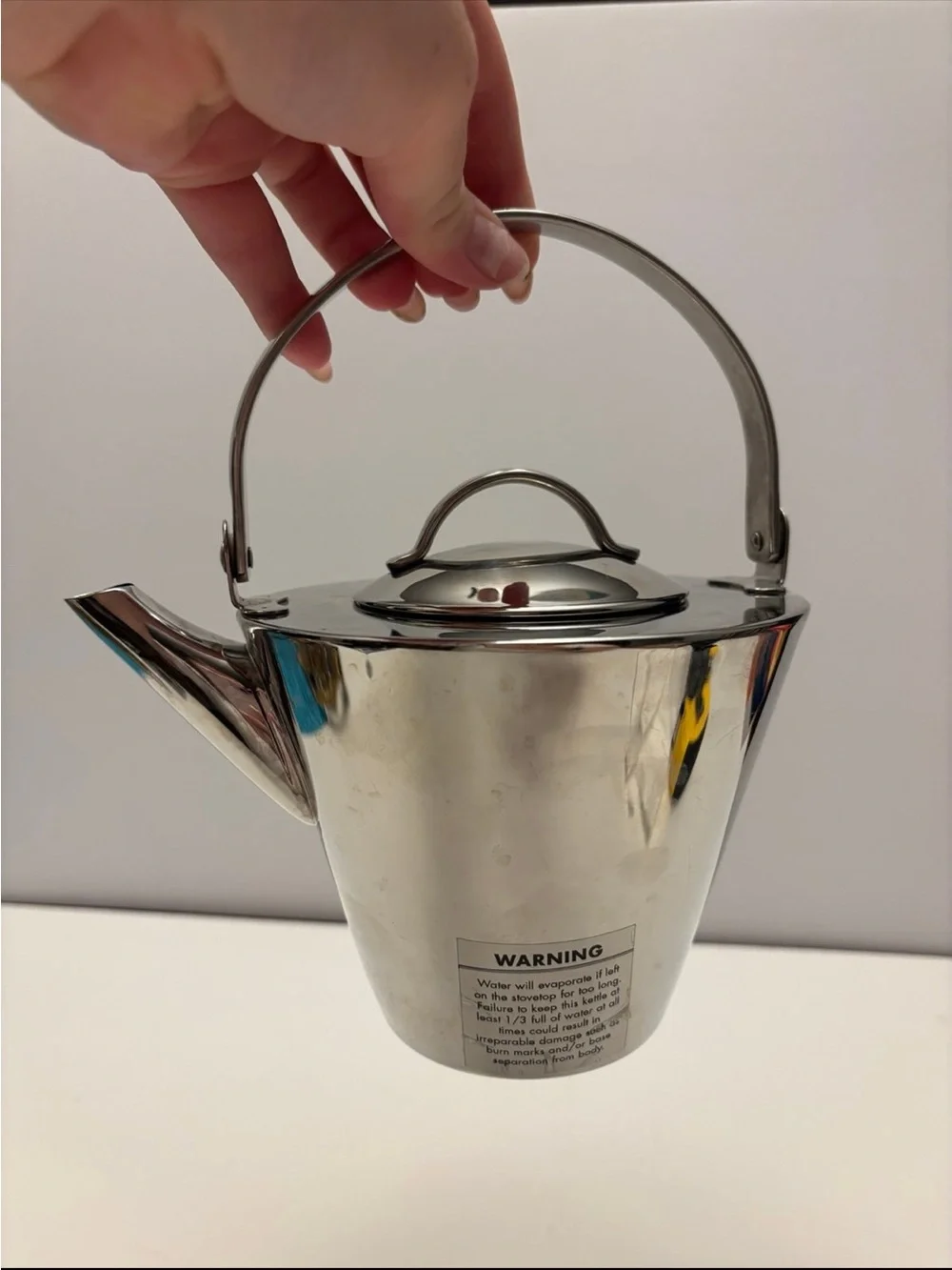 Stainless Steel Teapot with Handle - Silver